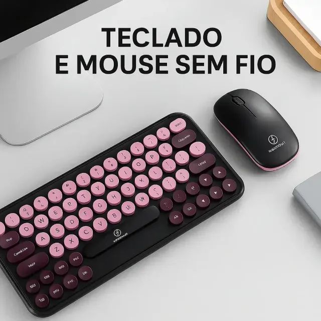 Kit teclado e Mouse Sem Fio Kapbom