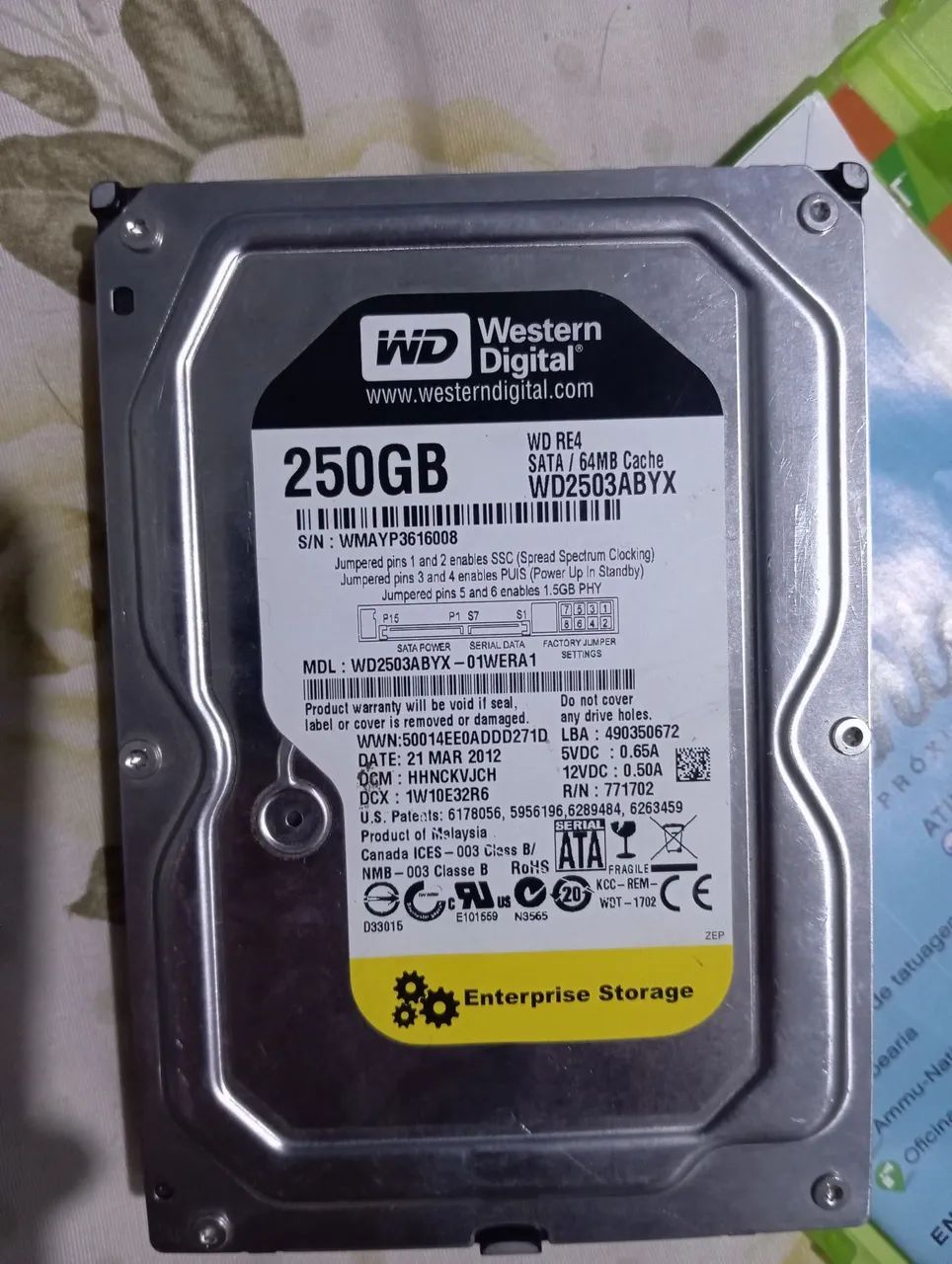 HD 250G com defeito 