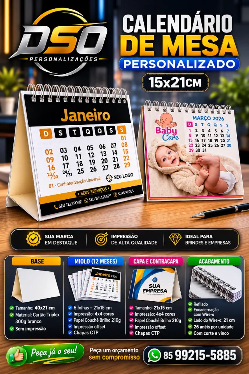 CALENDÁRIO DE MESA