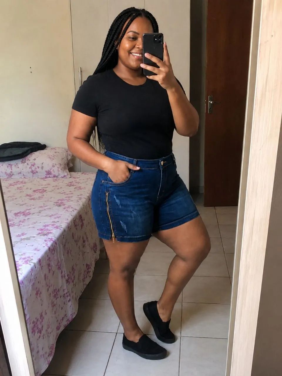 Shorts jeans plus size feminino 52 - Foto 2