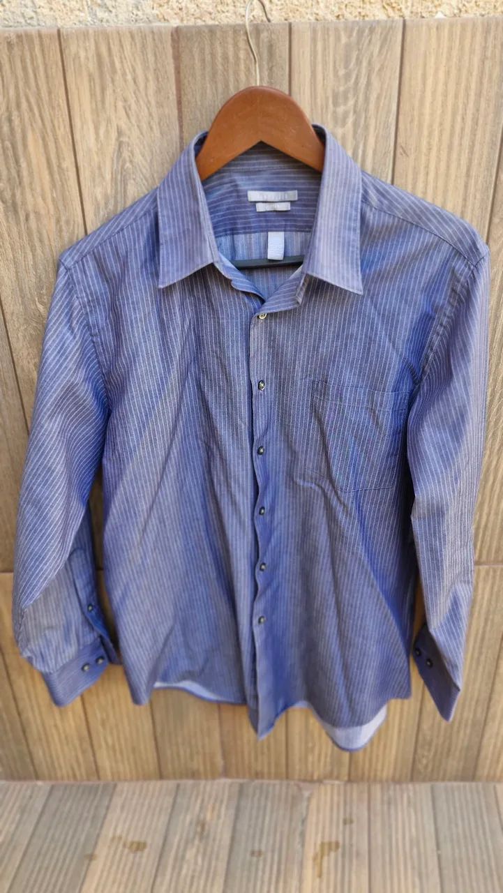 camisa social vanheusen fitted listrada