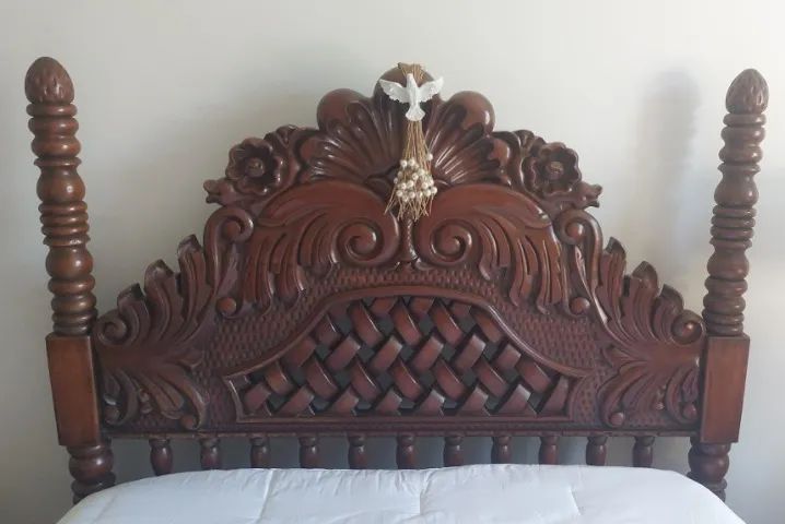 Cama casal madeira rústica 