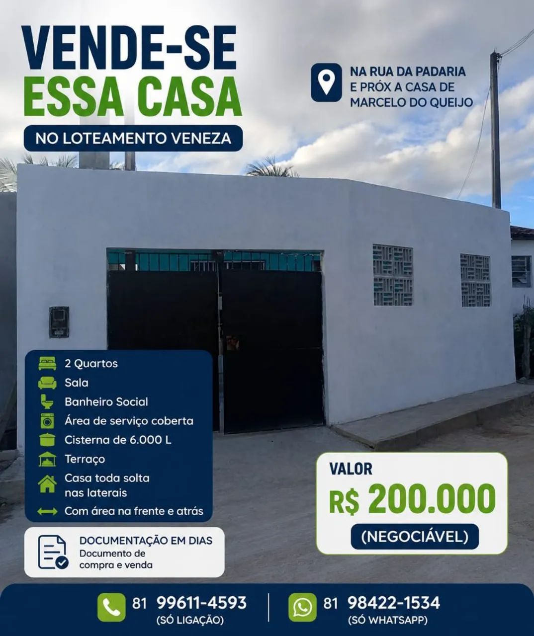 Vende-se uma casa no loteamento Veneza 