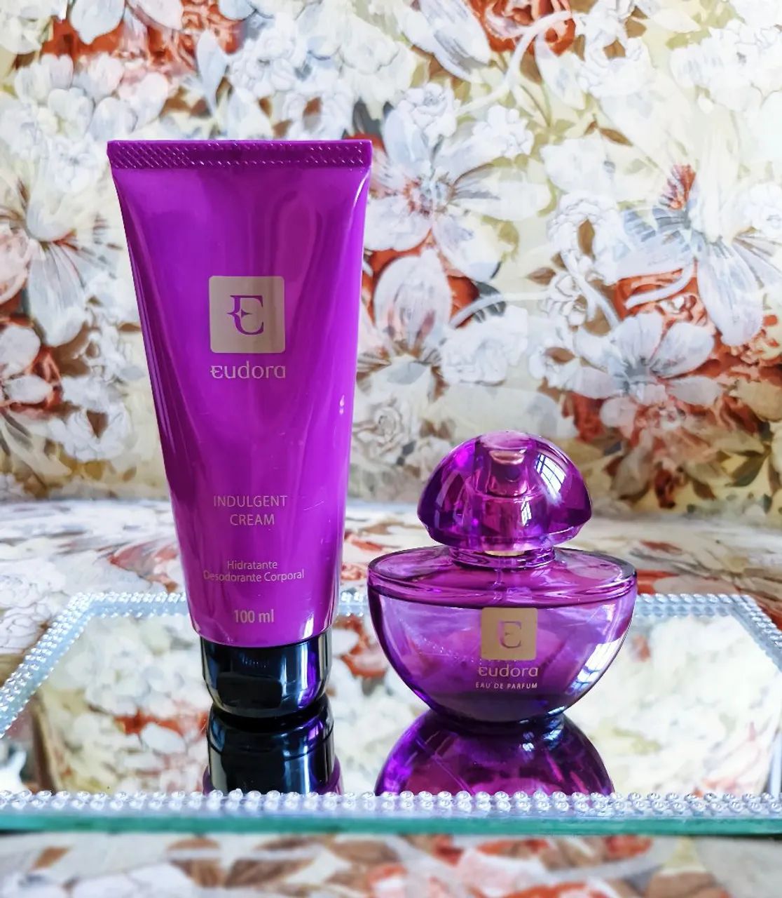 Kit Presente Eudora Roxo - Perfume e Creme Femininos - Foto 2
