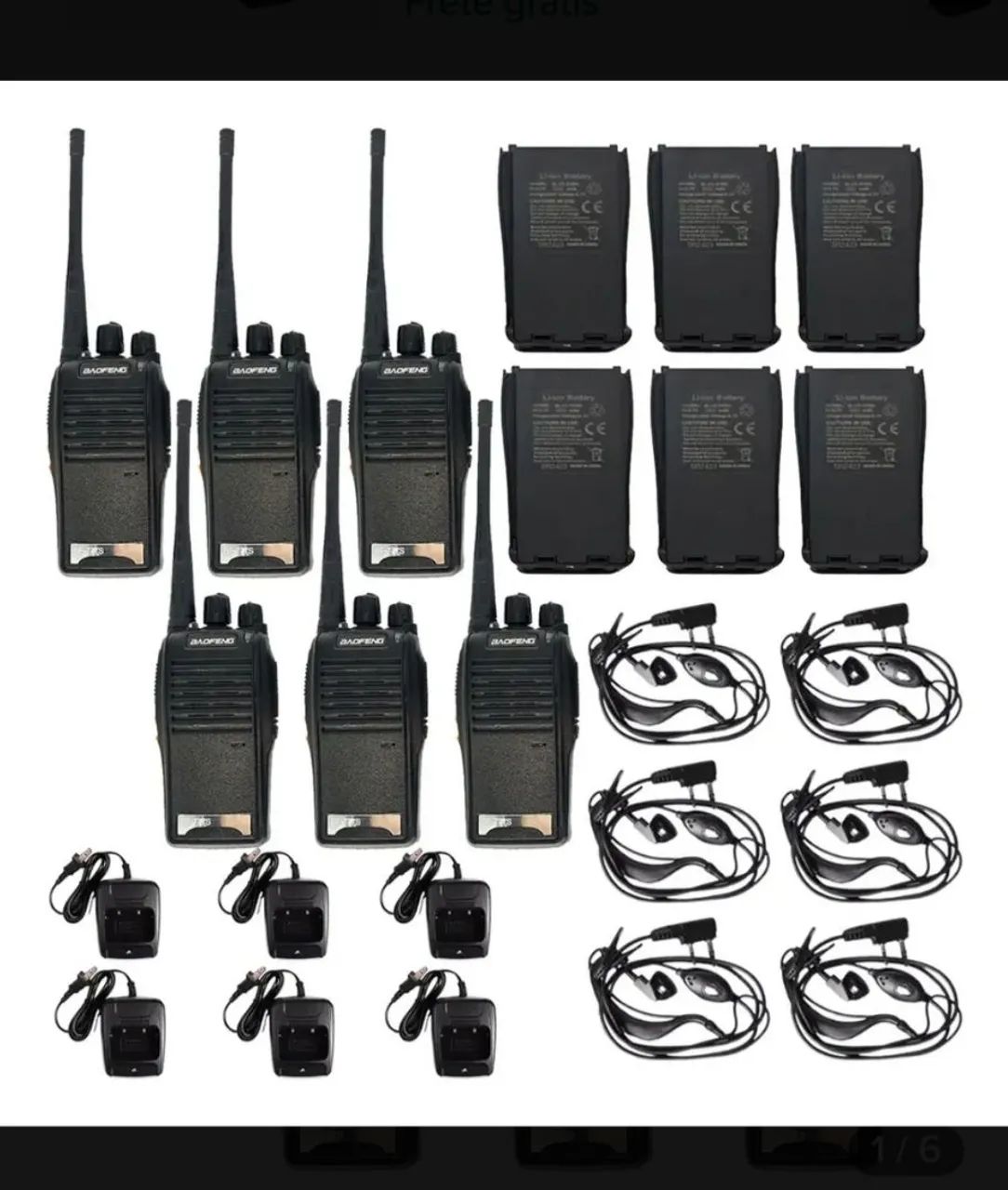 kit 6 rádios Walkie Talkie baofeng - Foto 2