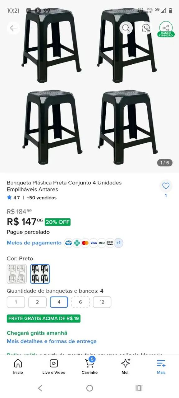 Cadeira antares tipo banqueta 