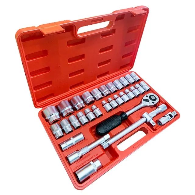 Jogo de Soquetes 1/2'' Sextavados e Estriados com Extensores e Catraca de 32 Peças Lotus