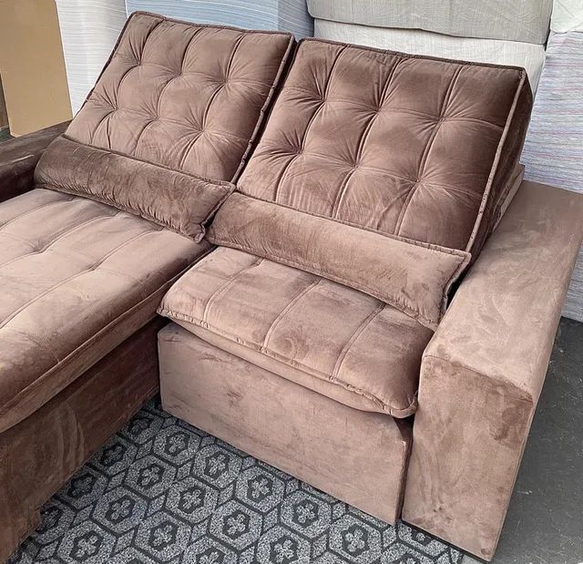 Sofa Retratil Reclinável Máximo Plus alto padrão 2,10 Móveis Jardim