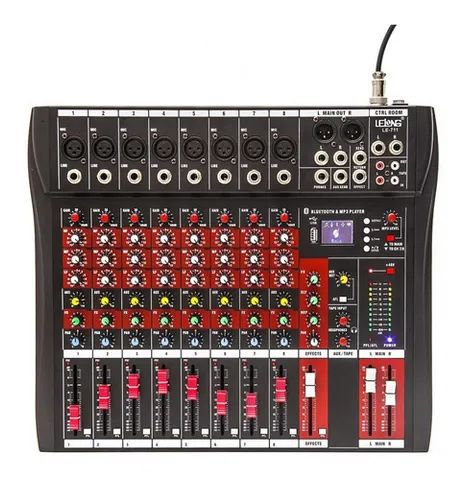 Mesa De Som 8 canais Bluetooth USB Mixer Mp3 Digital Lelong LE-711 - Foto 5