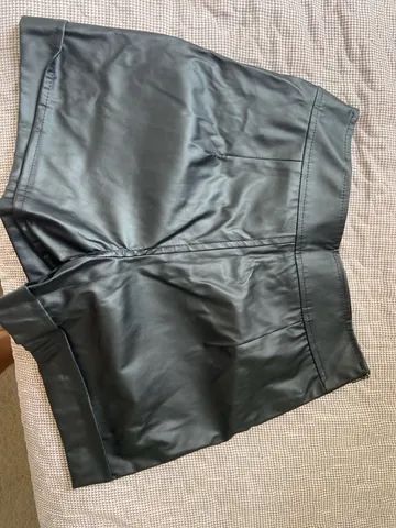Short de couro preto novo - Foto 2