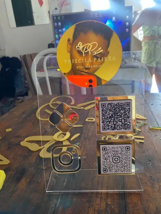 Plaquinha Pix Personalizada em Acrílico - Foto 3