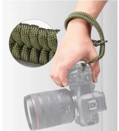 Alça De Pulso P/ Câmeras Fotográficas Hand Wrist Strap (amarelo e preto) - Foto 3