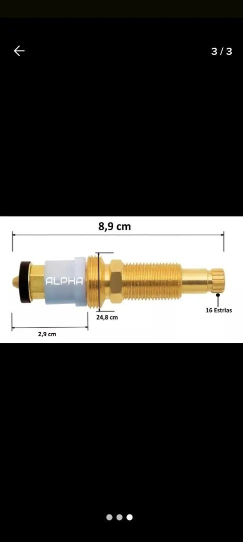 Reparo chuveiro - 8,9 cm - 16 Estrias