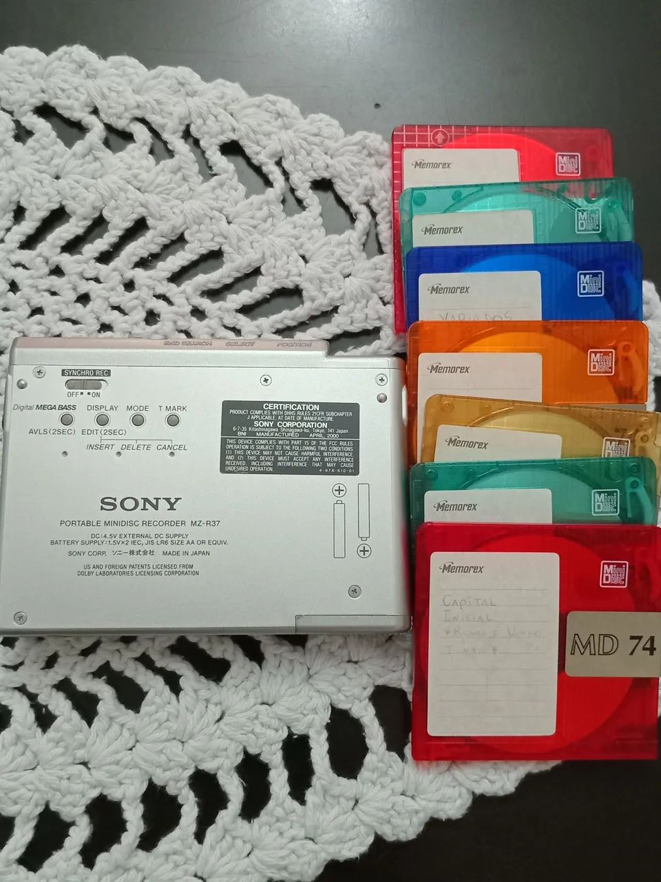 Mini Disc Player Sony MZ-R 37com Case e 7 mini disc lê descrição  - Foto 2