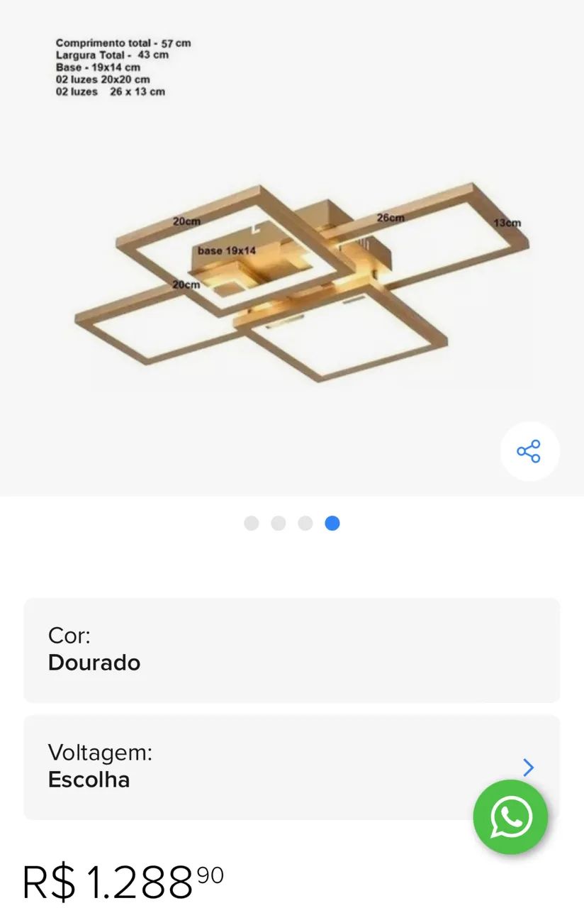 Lustre dourado fosco  - Foto 3