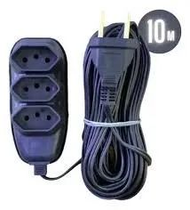 Extensão Elétrica 3 Tomadas 10 Metros Bivolt 10a 