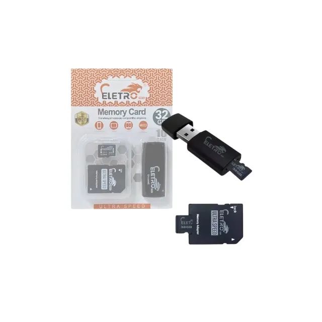 Cartão de Memória 32GB com Adaptadores Eletromex