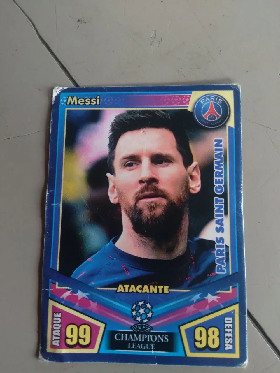 Carta de Coleção Messi PSG Champions League
