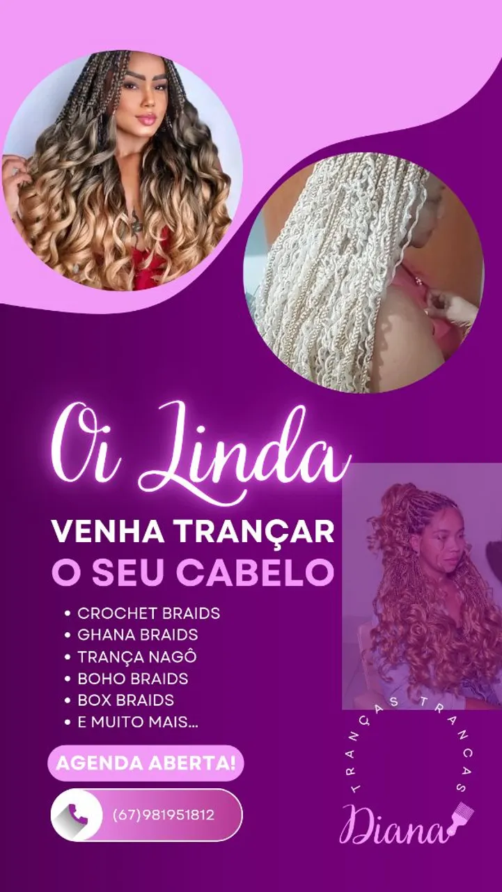 Tranças Box braids e muito mais