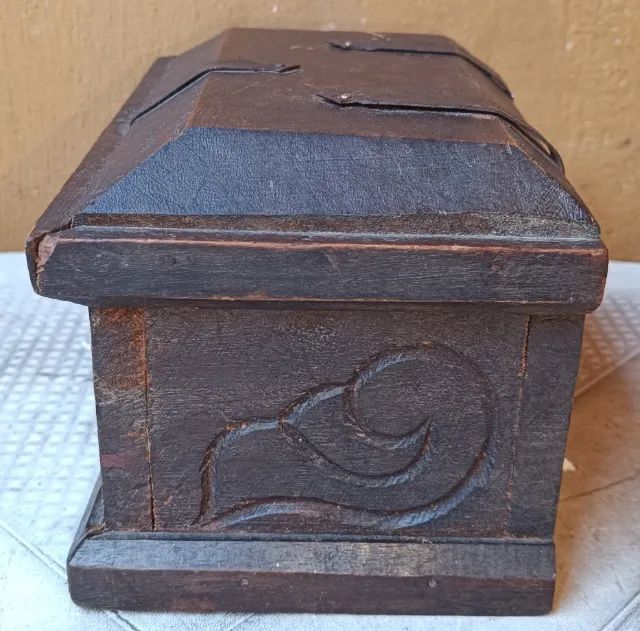 Caixa De Madeira Antiga Rara P/ Jóias Modelo Bau Otimo Estado - Foto 5