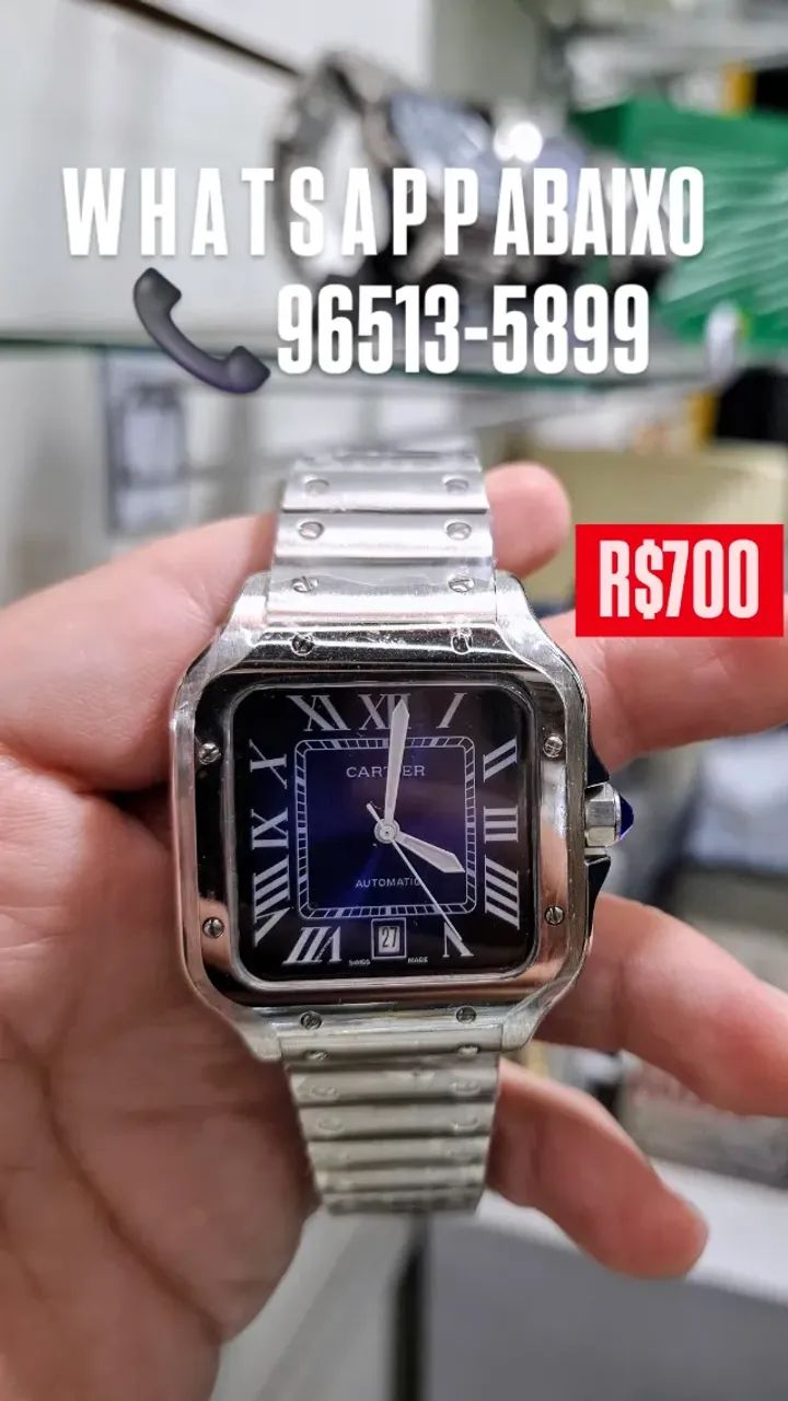 Relógio CARTIER SANTOS MOSTRADOR AZUL AUTOMÁTICO  - Foto 2