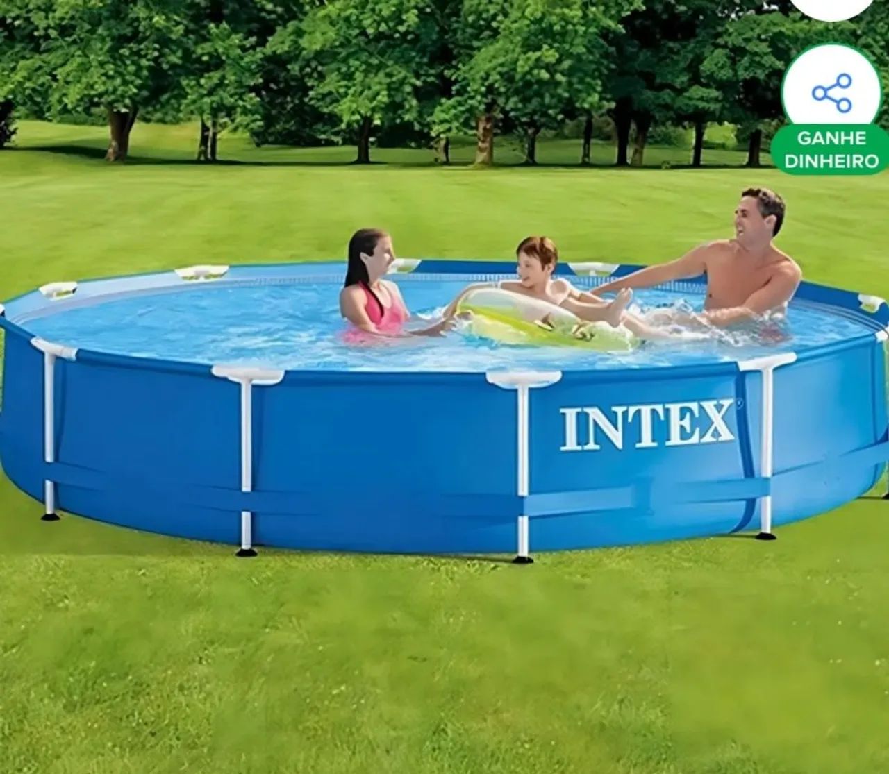 Piscina Estrutural Redonda Intex 6503PAI com capacidade de 6503 litros 3,66 x 3,66 m