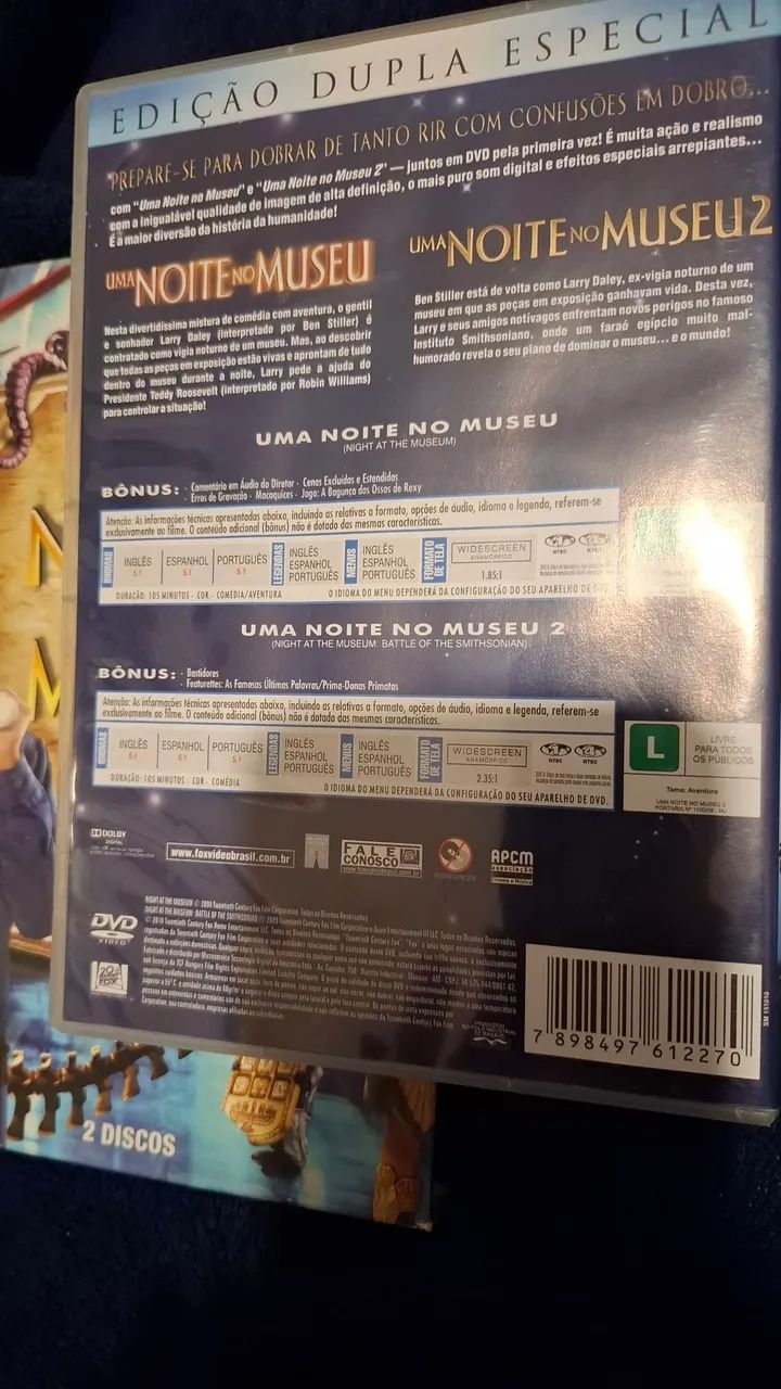 Uma Noite no Museu 1 e 2 - DVD 2 Discos - Foto 4