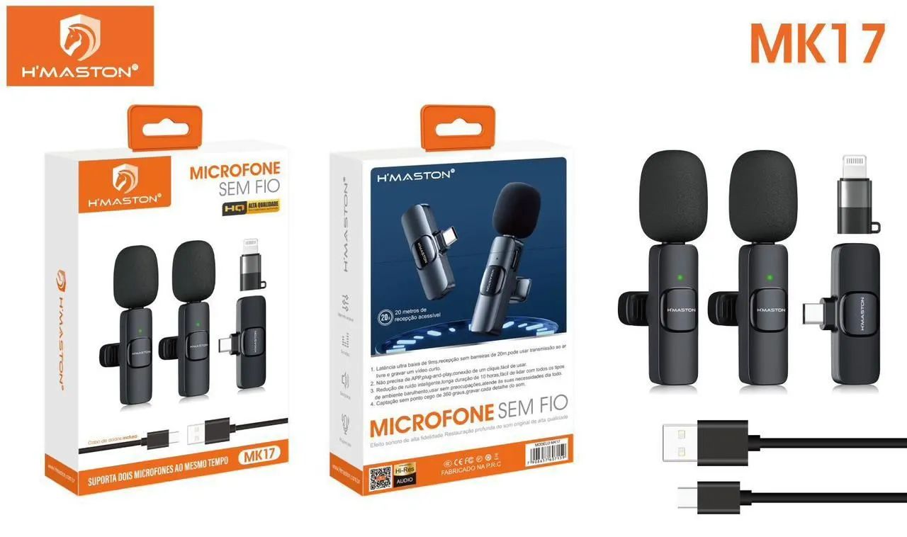 Microfone Sem Fio para Celular - lapela