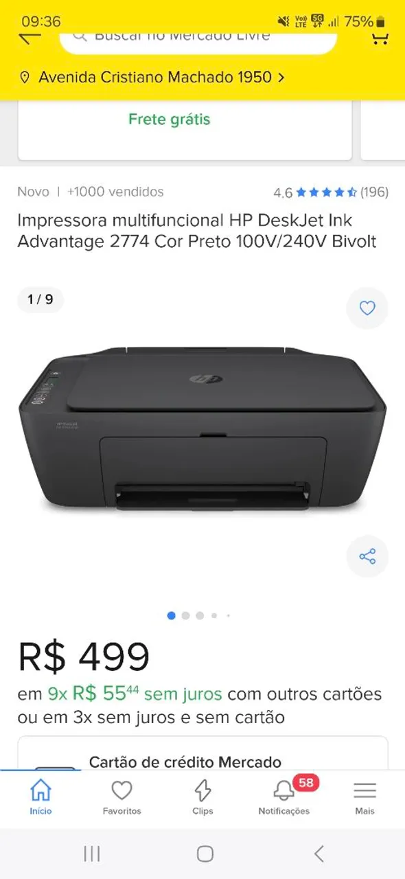 Impressora HP 2774 - Usada pouquíssimas vezes