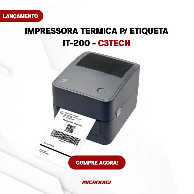 Impressora térmica (nova) p/ etiqueta it-200 C3tech (USB e Ethernet)