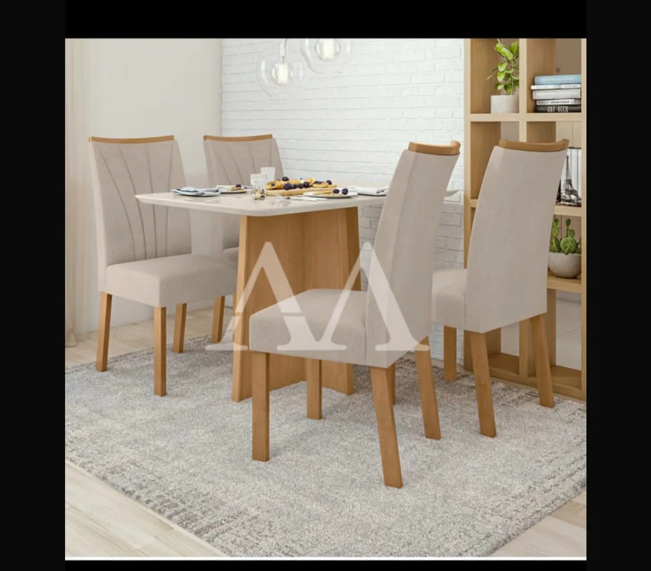 Mesa de Jantar com 4 Cadeiras - Design Moderno