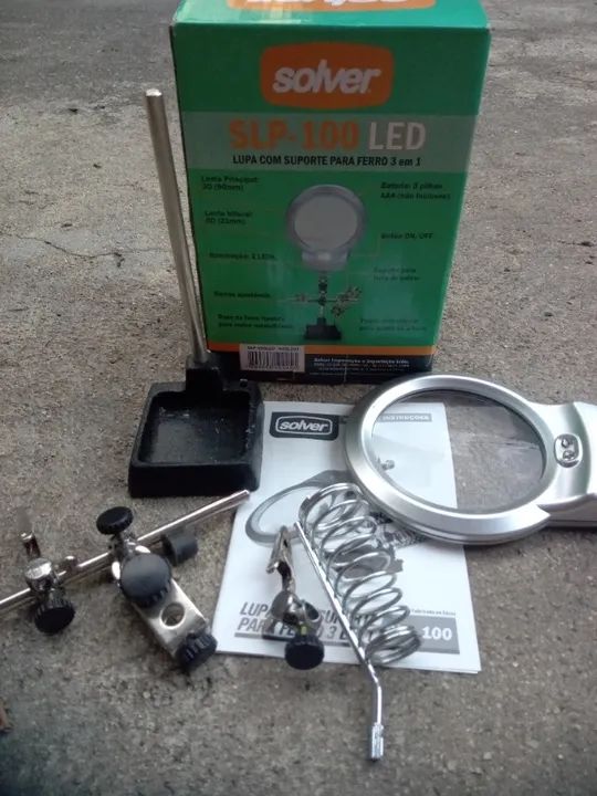 Lupa De Mesa Led Suporte Ferro Soldar 8d 5d Solver Slp-100 - Foto 4