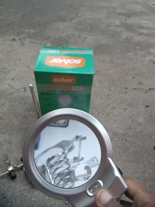 Lupa De Mesa Led Suporte Ferro Soldar 8d 5d Solver Slp-100 - Foto 5