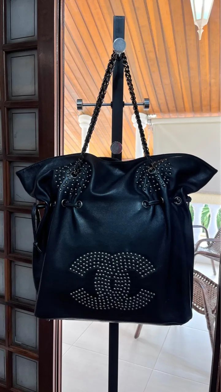 Bolsa Chanel Bon Bon Tote Vintage Preta - Foto 2