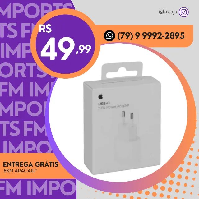 Fonte Carregador - NOVO - Entrega Grátis Aju 8km
