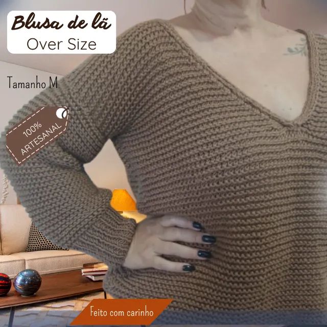Blusa de lã over size - tamanho M - Foto 2