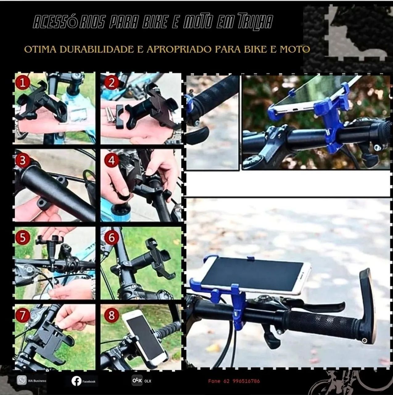 Suporte para Celular Bike e Moto - Alta Durabilidade em ferro 