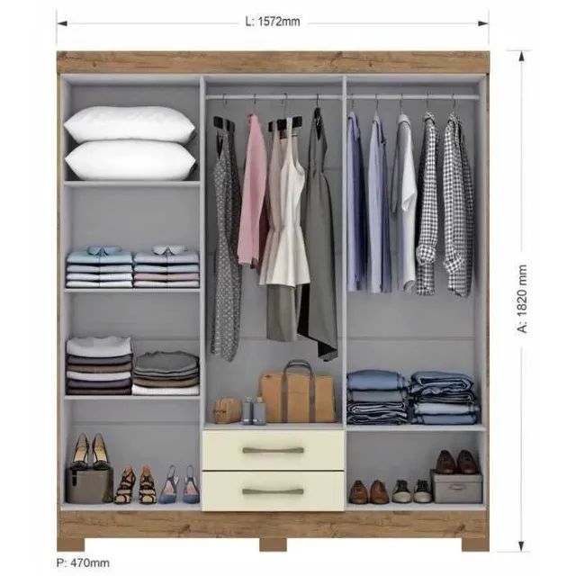 Guarda Roupa 6 Portas 2 Gavetas Novo Fazemos Entrega - Foto 2