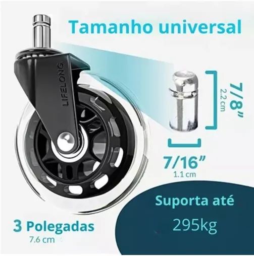 Rodinhas universais para cadeira em silicone - Foto 3
