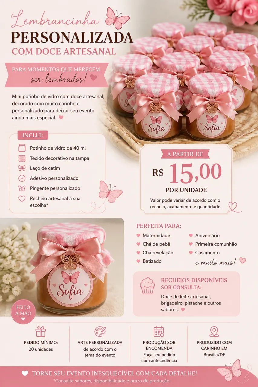 Lembrancinha Personalizada com Doce | Maternidade, Chá de Bebê e Festas