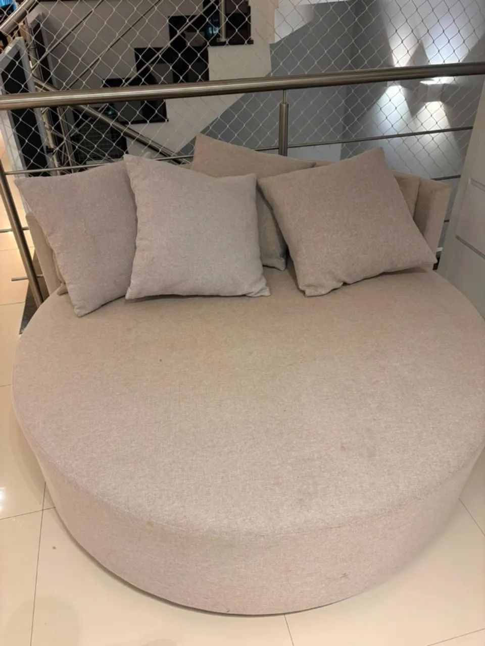 Sofá Chaise Redondo Bege  - Foto 2