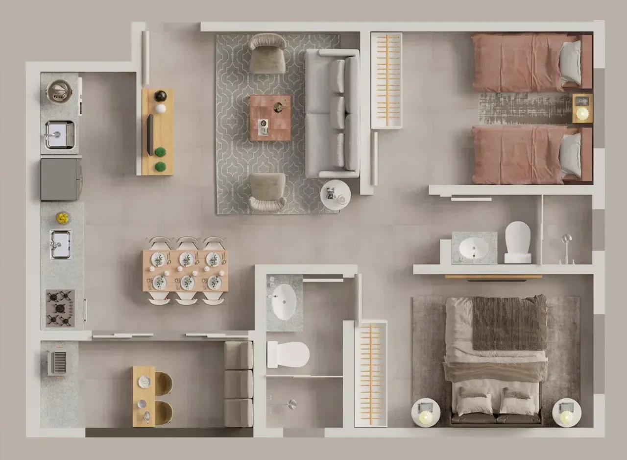 PLANTA 59m²