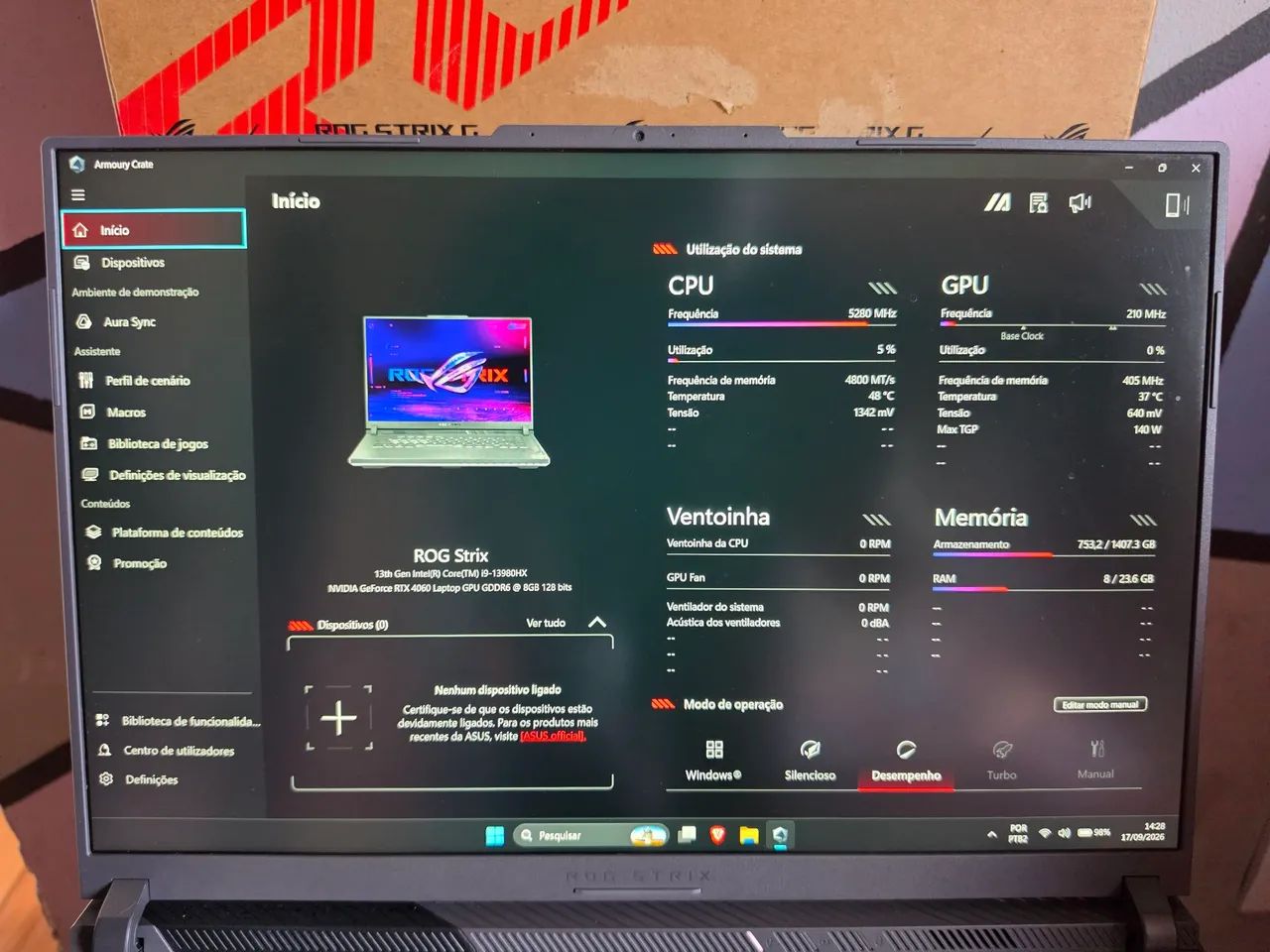 Notebook Rog Strix G16 CORE i9HX 13th  RTX4060   - Foto 2