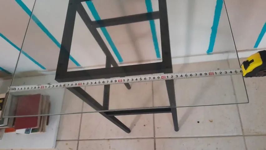 Mesa Canto Lateral Estilo Industrial Ferro Vidro Loft - Foto 5
