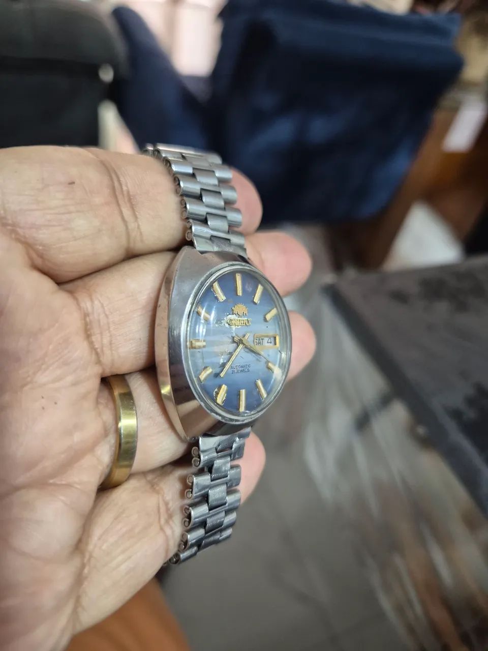 Relógio ORIENT AUTOMÁTICO 21 RUBIS  AZUL   -   REVISADO  - Foto 5