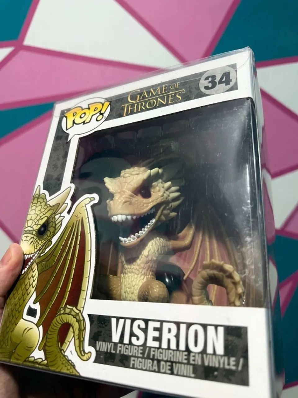 Super Funko Pop Viserion 34 Game of Thrones Com Protetor - Foto 3