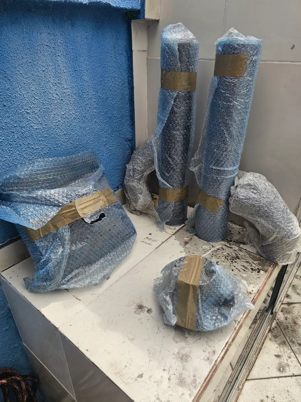 KIT 5 CHAMINÉ CHURRASQUEIRA BASE ALTA 5 pcs (aço galvanizado) - Foto 3