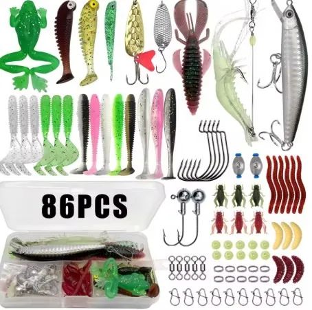 Kit Iscas Artificiais + 105 Peças | Pesca Tucunaré, Robalo + Branco - Foto 2