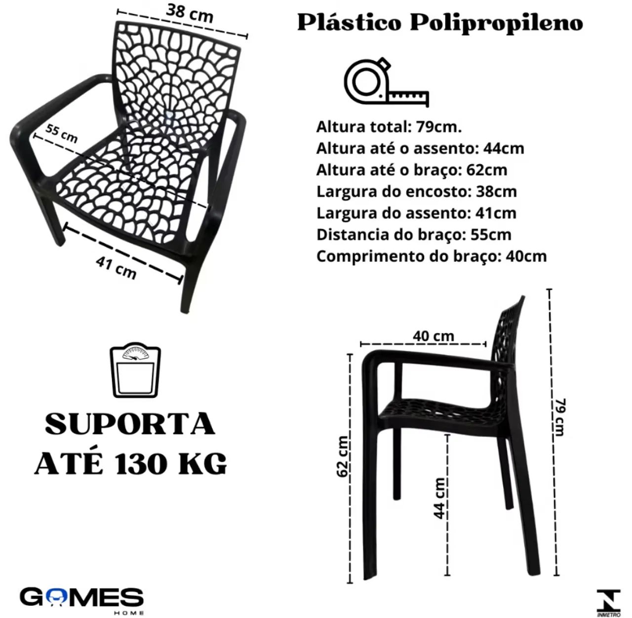 Cadeiras kit 6 - Gruvyer com braço 
