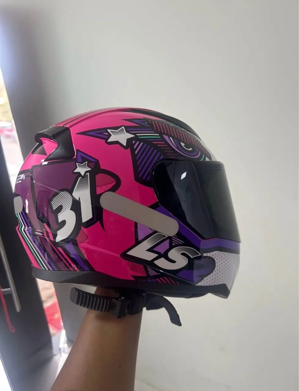 Ls2 Ff353 Khan Rosa Roxo Branco  - Foto 2